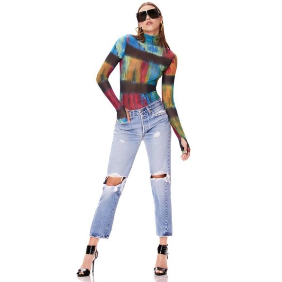 afrm zadie semi sheer turtleneck